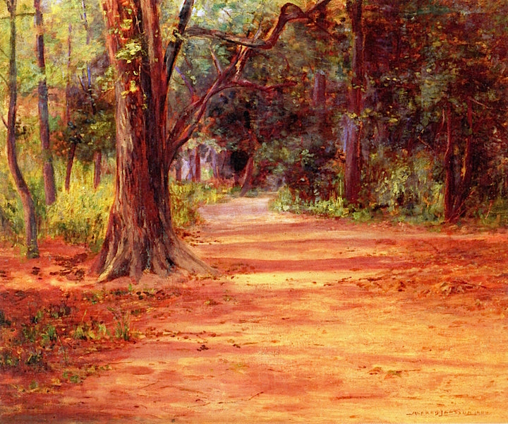A Wooded Lane, vintage artwork by Alfred Jansson, 12x8" (A4) Poster