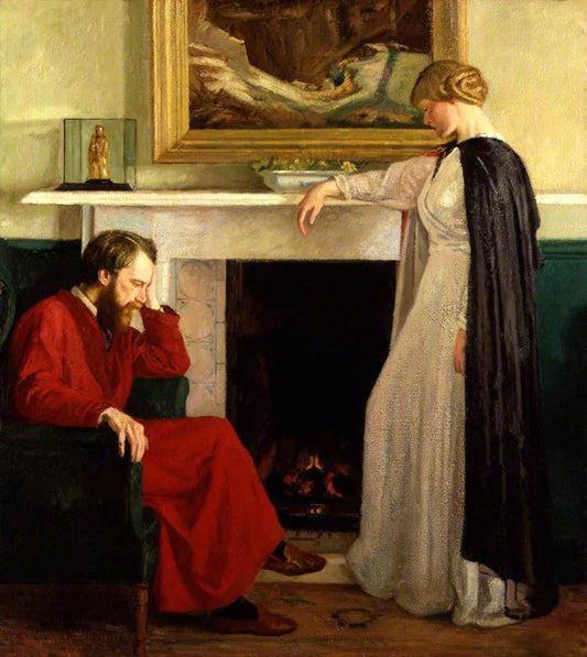 Eric Gill and Alice Mary, nee Knewstub, Lady Rothenstein, vintage artwork by Sir William Rothenstein, 12x8" (A4) Poster