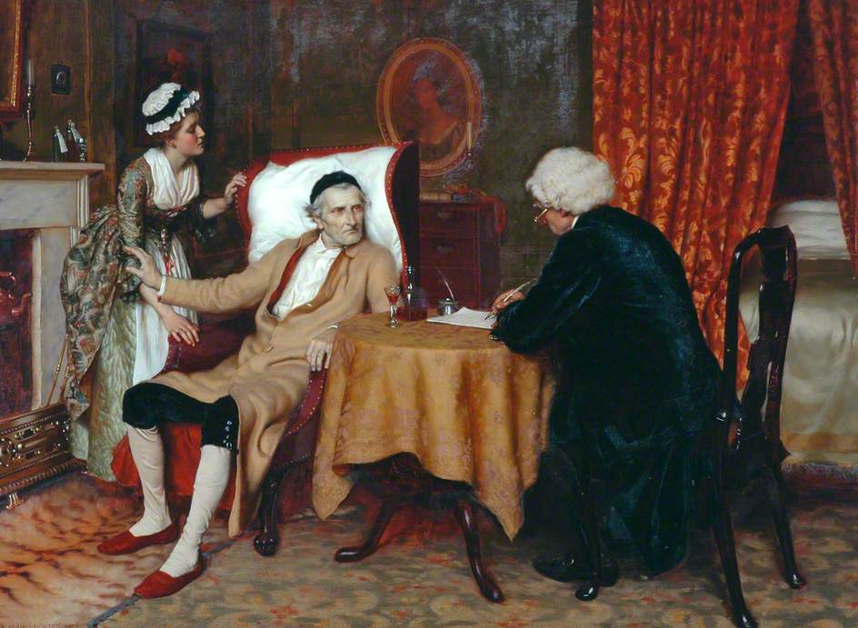 Cut off with a Shilling, vintage artwork by Edmund Blair Leighton, 12x8" (A4) Poster