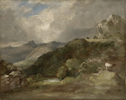 Bow Fell, Cumberland, vintage artwork by John Constable, 12x8" (A4) Poster