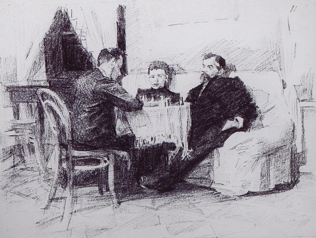 The Chess Game, vintage artwork by Mikhail Vrubel, 12x8" (A4) Poster