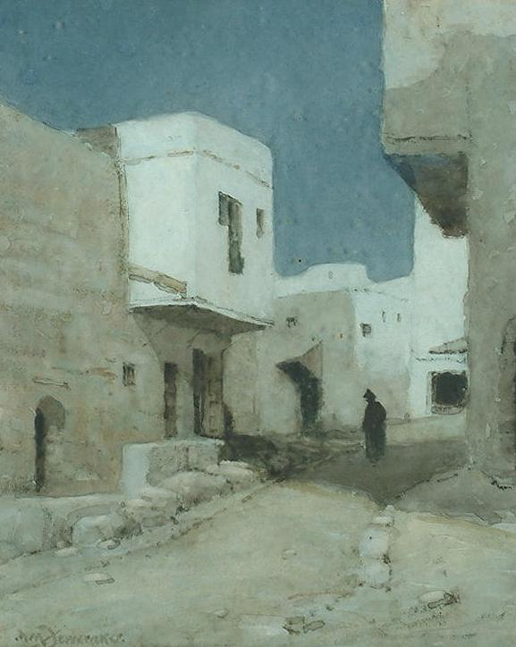 An Arabian Street at Night by Albert Moulton Foweraker,16x12(A3) Poster