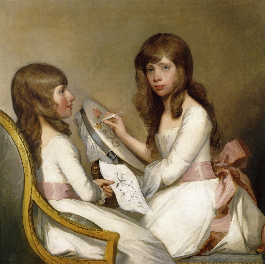 Anna Dorothea Foster and Charlotte Anna Dick, vintage artwork by Gilbert Stuart, 12x8" (A4) Poster