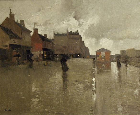 Le Boulevard sous la Pluie, vintage artwork by Luigi Loir, 12x8" (A4) Poster