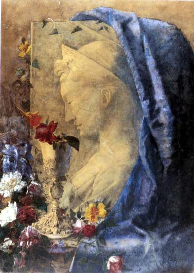 Still life with S. Cecilia by Giovanni Segantini,A3(16x12")Poster
