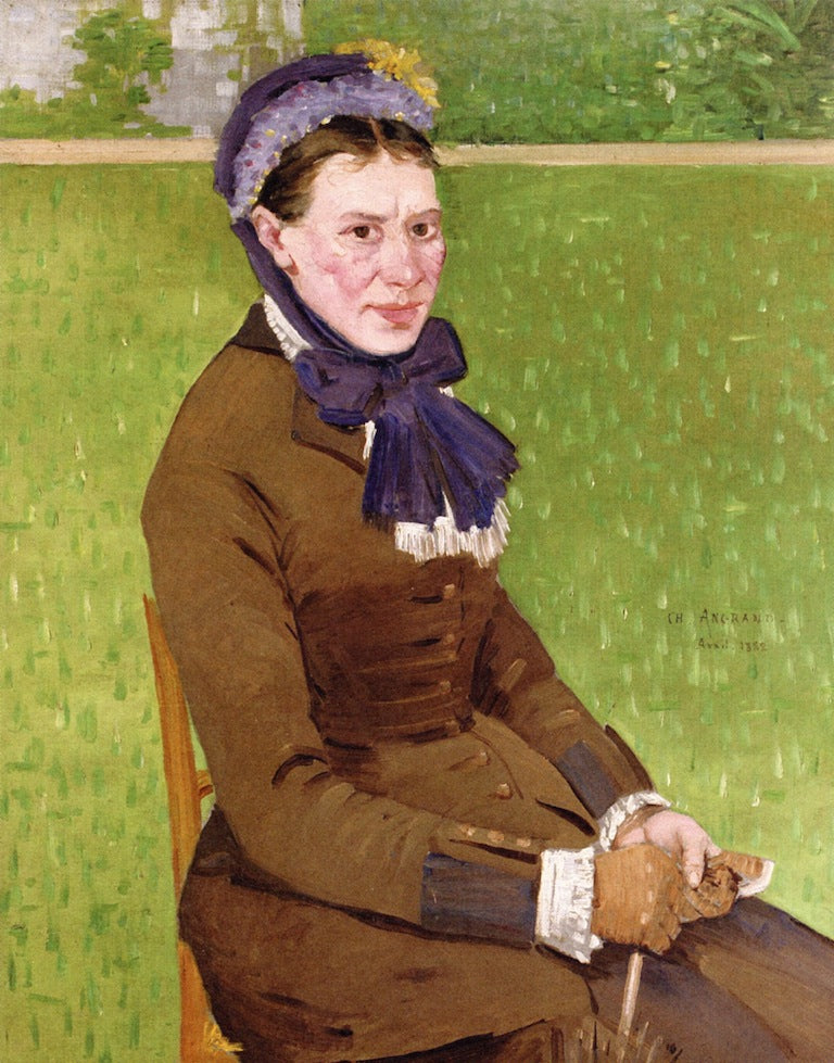 Portrait of Maria, the Artist's Sister, vintage artwork by Charles Angrand, 12x8" (A4) Poster