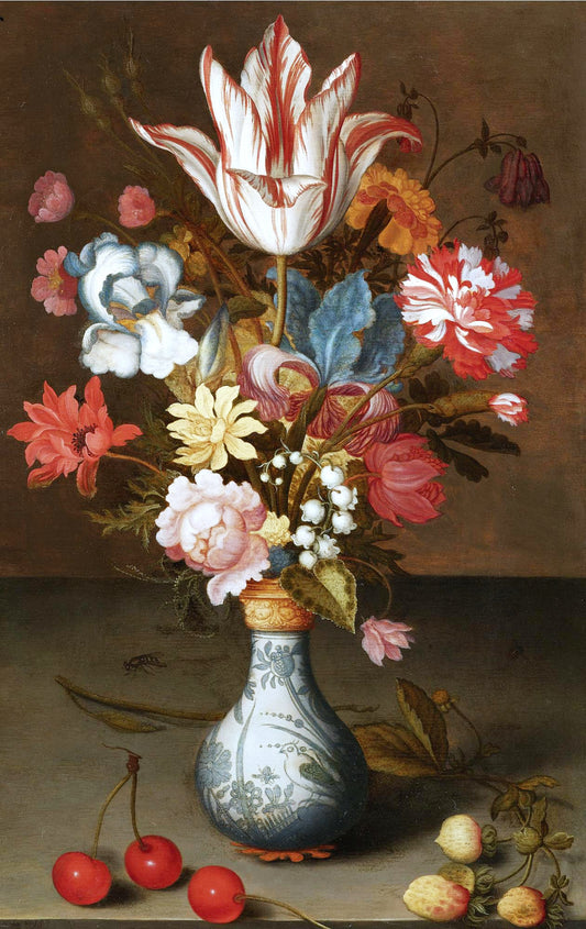 Still Life of a 'Semper Augustus' Tulip, etc., vintage artwork by Balthasar van der Ast, 12x8" (A4) Poster