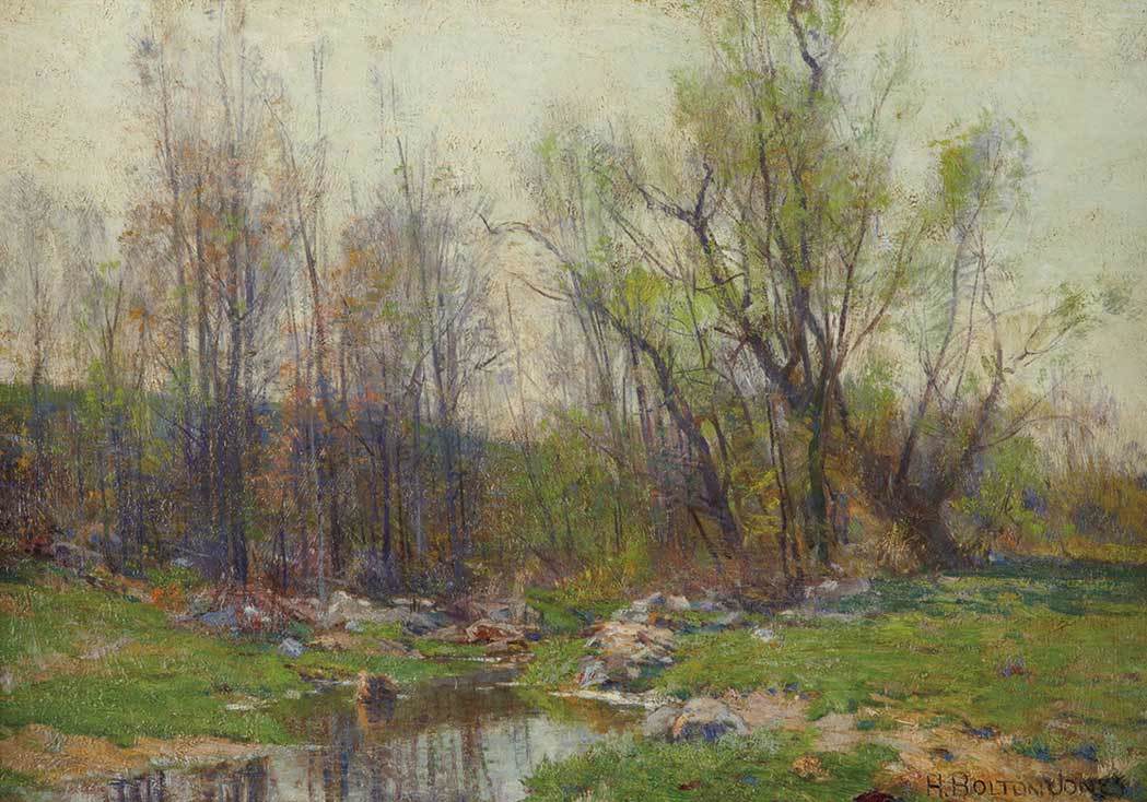 A Meadow Stream, vintage artwork by Hugh Bolton Jones, 12x8" (A4) Poster