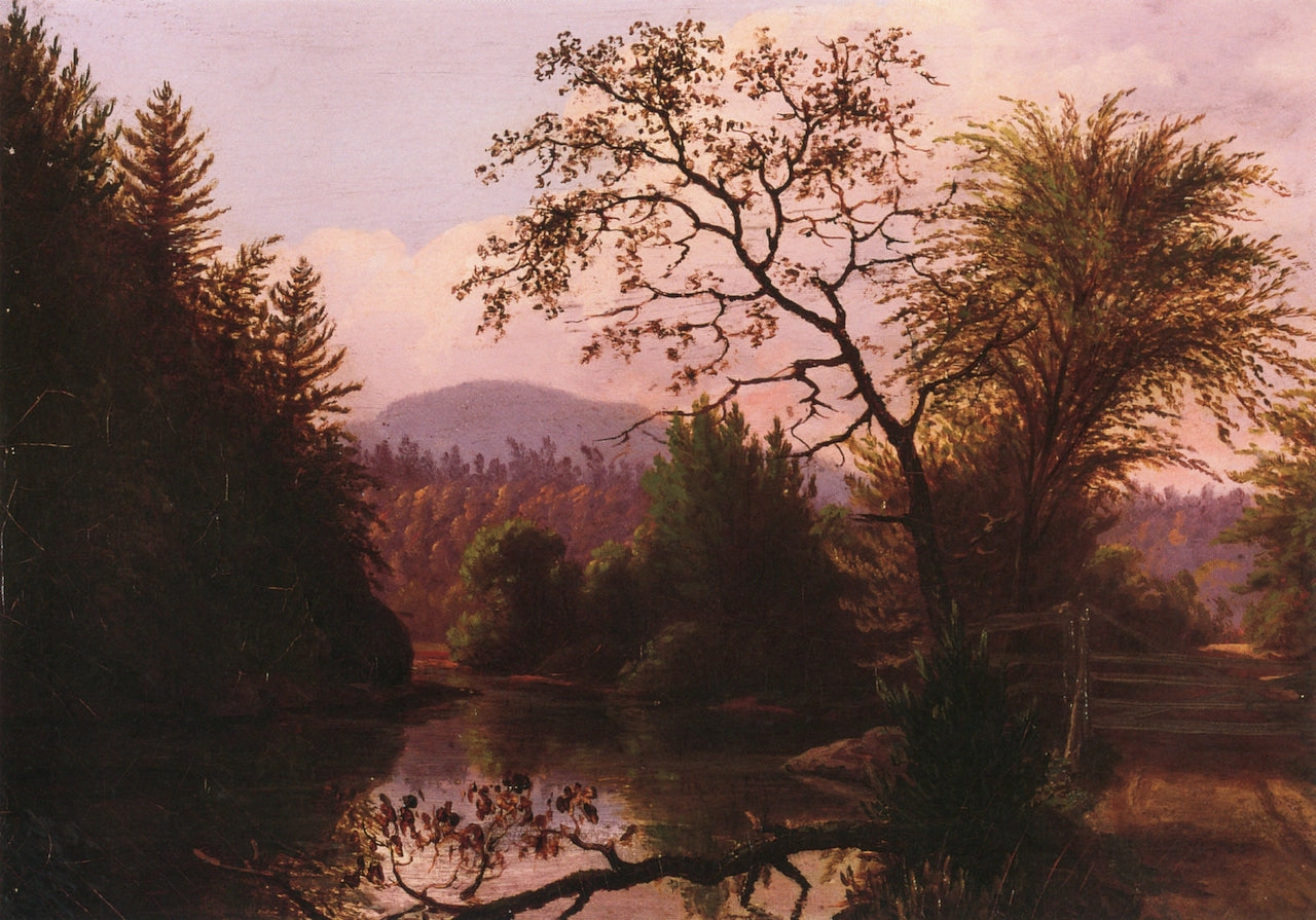 View on Saxon [sic] River, vintage artwork by Charles Louis Heyde, 12x8" (A4) Poster