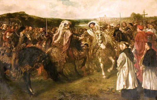 The Field of the Cloth of Gold with Henry VIII and Francis I, 1520, vintage artwork by Sir John Gilbert, A3 (16x12") Poster Print