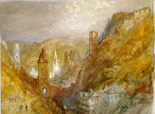 Bacharach, vintage artwork by Joseph Mallord William Turner, 12x8" (A4) Poster