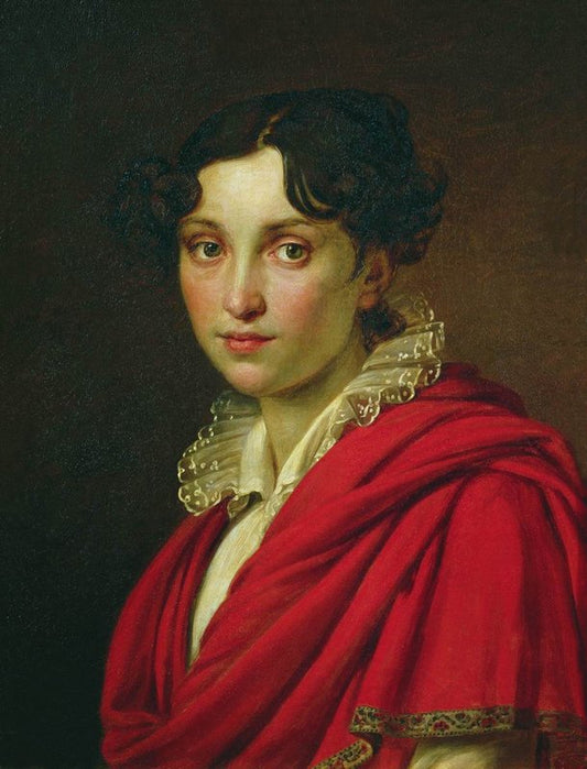 Portrait of Maria Khatova, vintage artwork by Alexander Varnek, 12x8" (A4) Poster