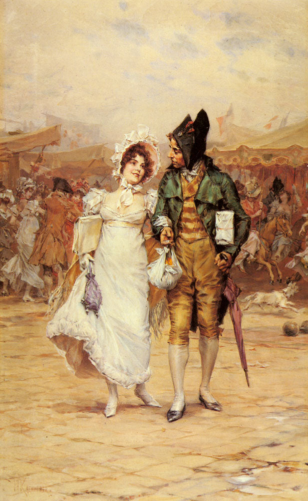 A Day at the Carnival, vintage artwork by Frederik Henrdik Kaemmerer, 12x8" (A4) Poster