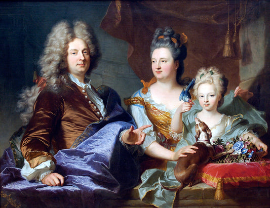 Jean le Juge and his Family (Ottawa), vintage artwork by Hyacinthe Rigaud, 12x8" (A4) Poster