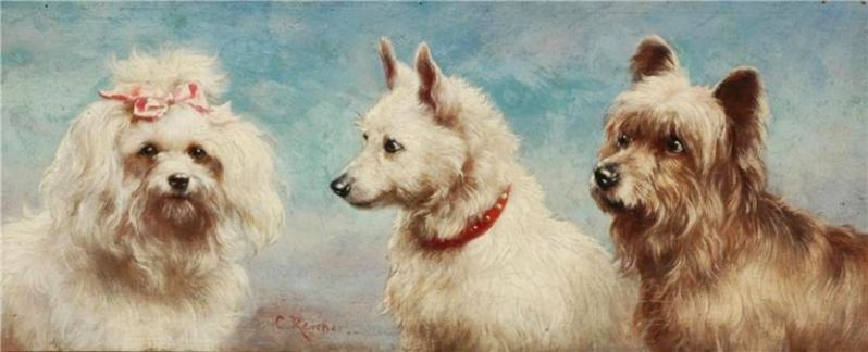 The Admirers, vintage artwork by Carl Reichert, 12x8" (A4) Poster