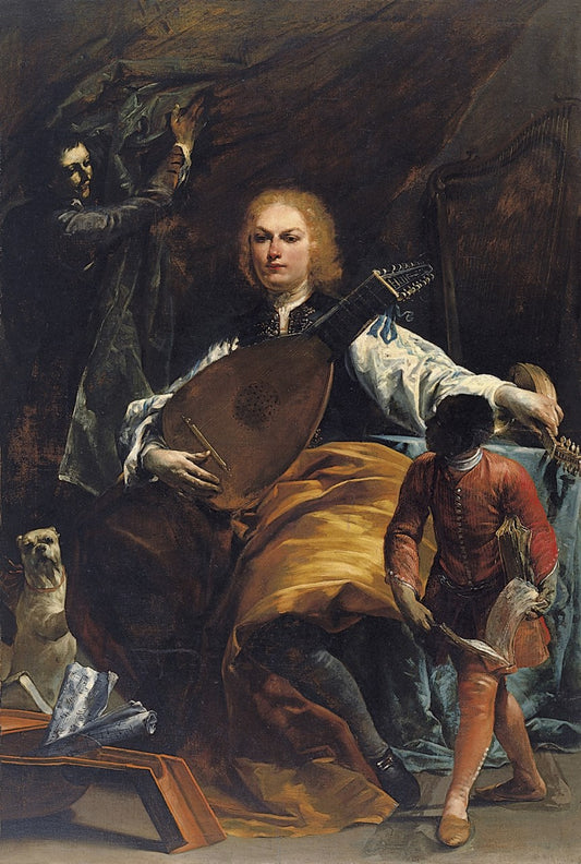 Portrait of Count Fulvio Grati, vintage artwork by Giuseppe Maria Crespi, 12x8" (A4) Poster