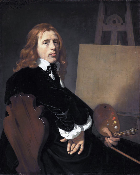 Portrait of Paulus Potter (1625-1654),, vintage artwork by Bartholomeus van der Helst, 12x8" (A4) Poster