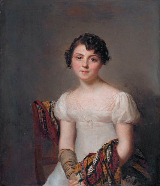 Andrienne-Constance Bourdillon, vintage artwork by Firmin Massot, 12x8" (A4) Poster