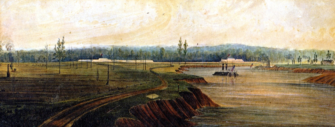 The Fall of Fort de Russy, Red River, Louisiana, vintage artwork by James Madison Alden, 12x8" (A4) Poster
