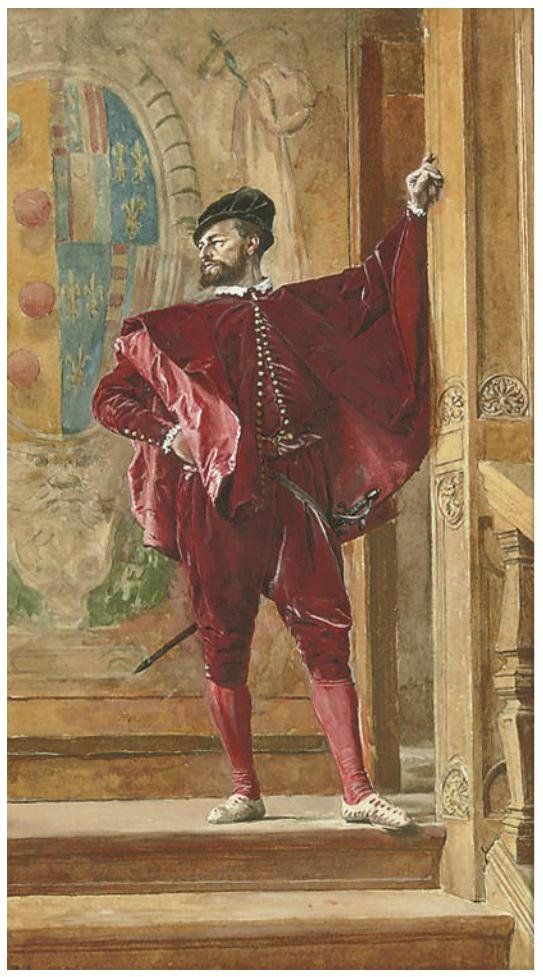 A French Courtier, vintage artwork by Jean-Louis Ernest Meissonier, A3 (16x12") Poster Print