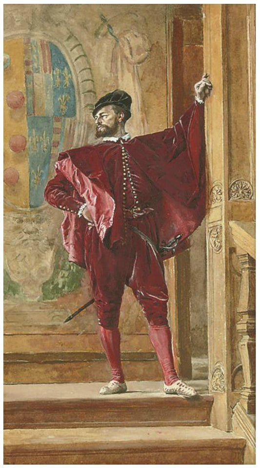 A French Courtier, vintage artwork by Jean-Louis Ernest Meissonier, A3 (16x12") Poster Print