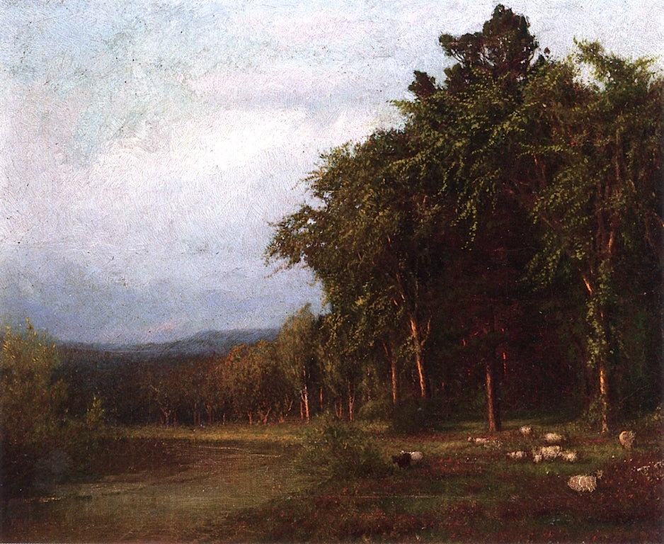 Cattle Grazing, Late Afternoon, vintage artwork by Alexander Helwig Wyant, 12x8" (A4) Poster