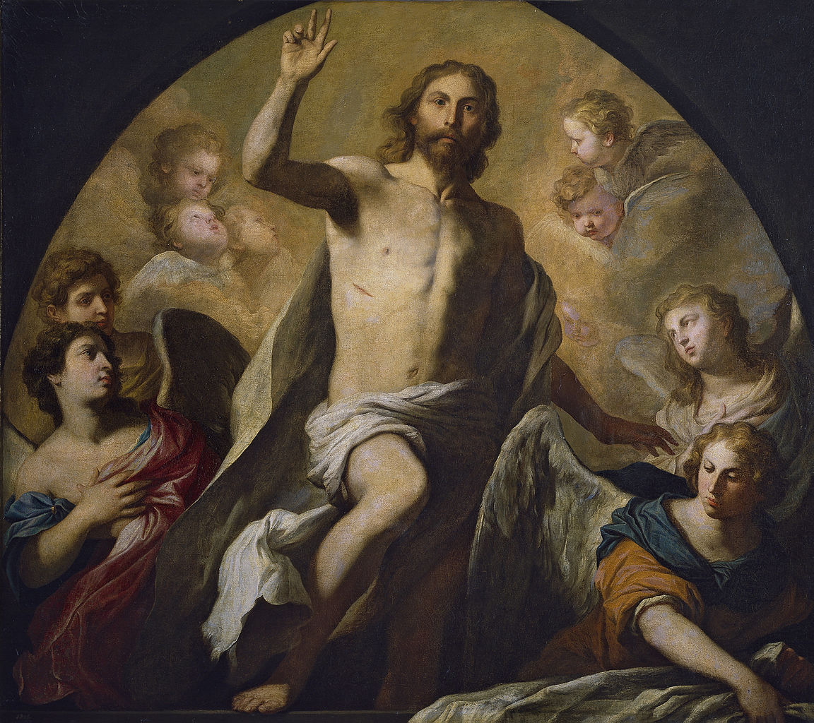 The Resurrection of Jesus Christ, vintage artwork by Pietro Novelli, 12x8" (A4) Poster