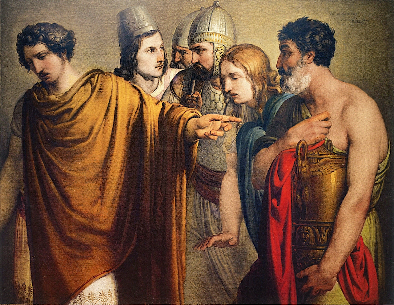 The Death of Abradatas, vintage artwork by Francesco Paolo Hayez, A3 (16x12") Poster Print