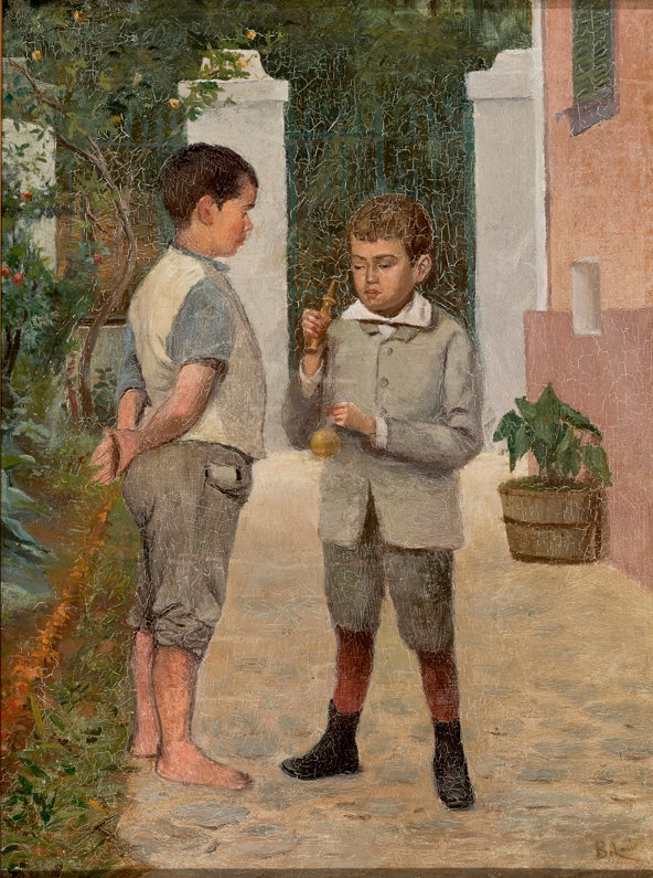 oys Playing with a Kendama Toy by Belmiro Barbosa de Almeida,A3(16x12")Poster