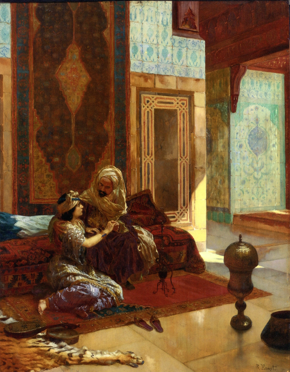 The Favorite, vintage artwork by Rudolf Ernst, 12x8" (A4) Poster
