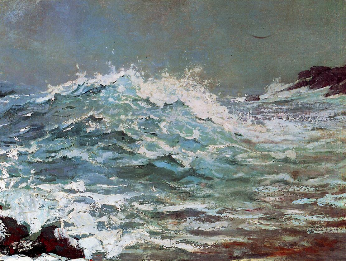 The Backrush, vintage artwork by Winslow Homer, 12x8" (A4) Poster
