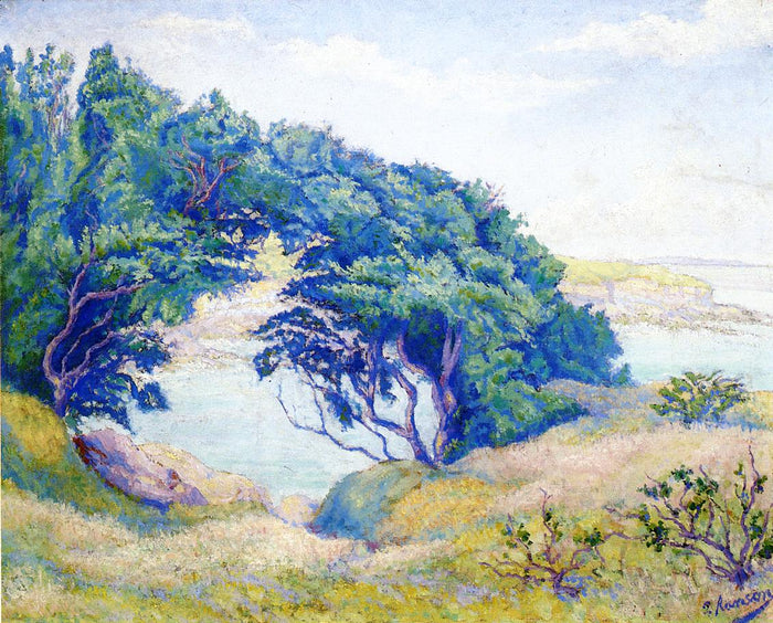 by  the Sea, Brittany, vintage artwork by Paul Ranson, 12x8