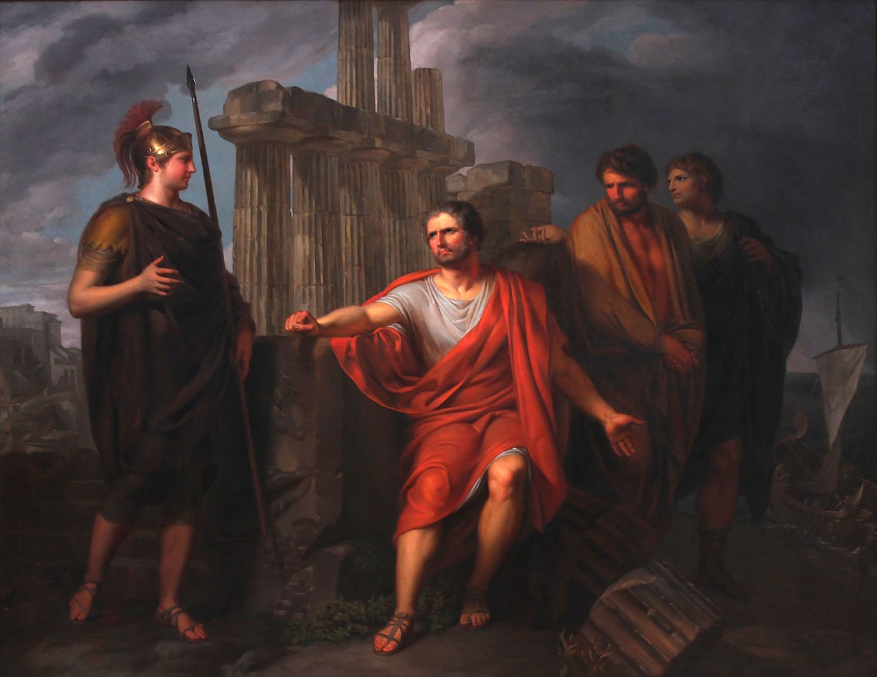 Marius assis sur les ruines de Carthage, vintage artwork by Pierre Joseph Celestin Francois, 12x8" (A4) Poster