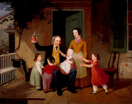A Visit from Grandfather, vintage artwork by James Goodwyn Clonney, A3 (16x12") Poster Print