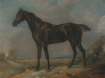 Golding Constable's Black Riding Horse, vintage artwork by Attributed to John Constable, 12x8" (A4) Poster