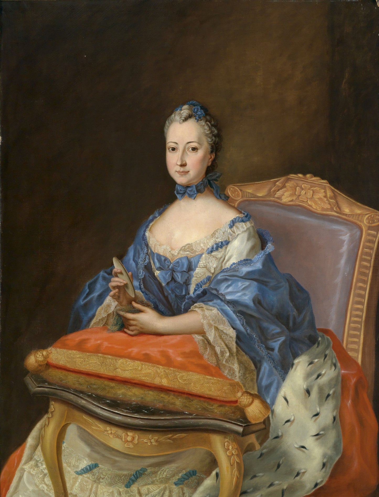 Portrait of Sophie Charlotte zu Solms-Hohensolms-Lich, vintage artwork by Attributed to Johann Heinrich Tischbein the Elder, 12x8" (A4) Poster