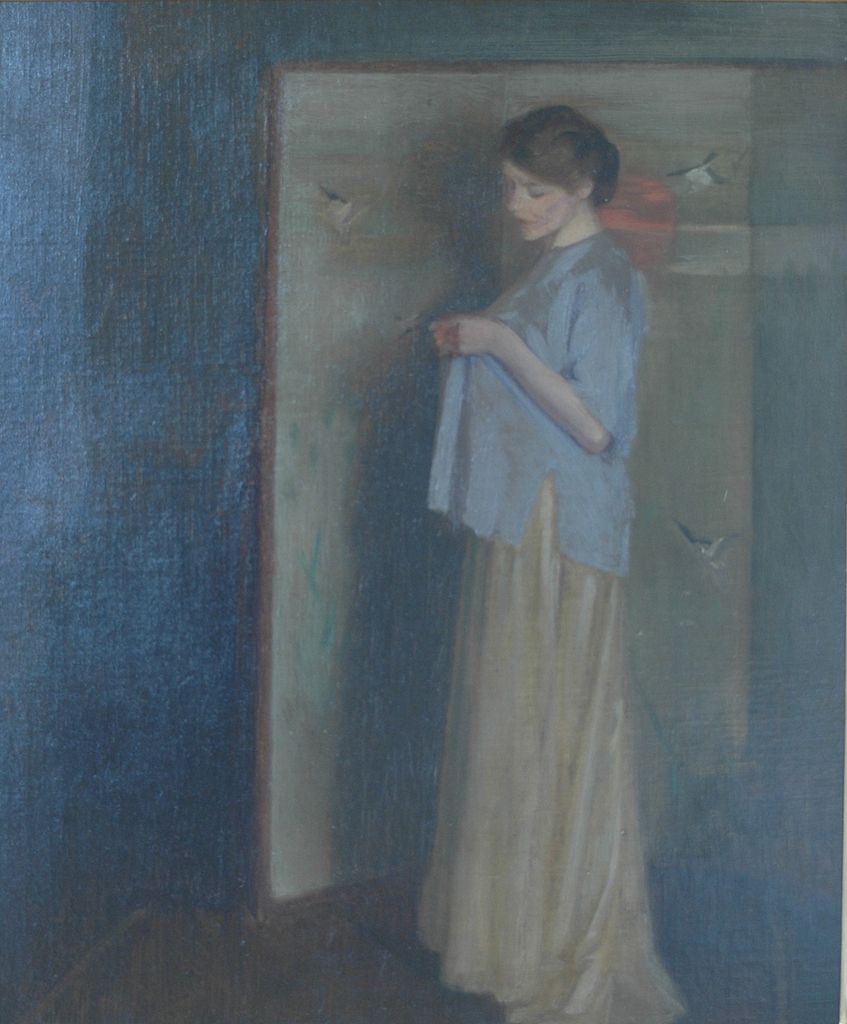 Getting Ready to Pose, vintage artwork by Henry Brown Fuller, 12x8" (A4) Poster