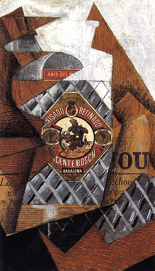 The Bottle of Anis del Mono, vintage artwork by Juan Gris, 12x8" (A4) Poster