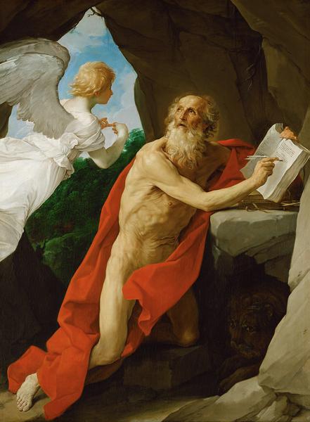 Saint Hieronymus, vintage artwork by Guido Reni, 12x8" (A4) Poster