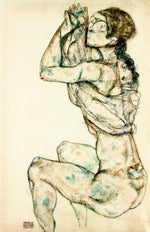 Female Nude with Raised Shirt by Egon Schiele,16x12(A3) Poster