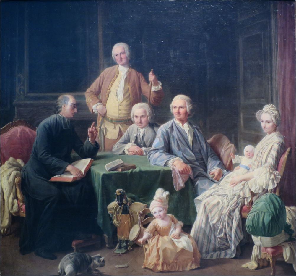 Portrait of the Leroy Family, vintage artwork by Nicolas Bernard Lepicie, 12x8" (A4) Poster