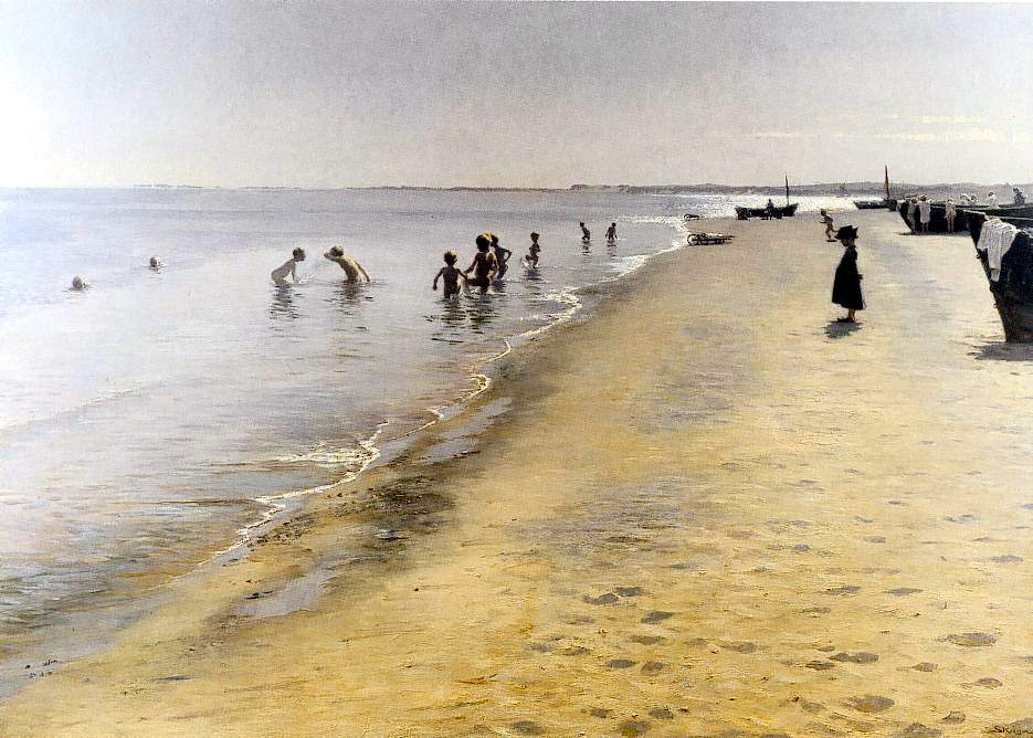Summer Day in Skagen, vintage artwork by Peder Severin Kroyer, 12x8" (A4) Poster