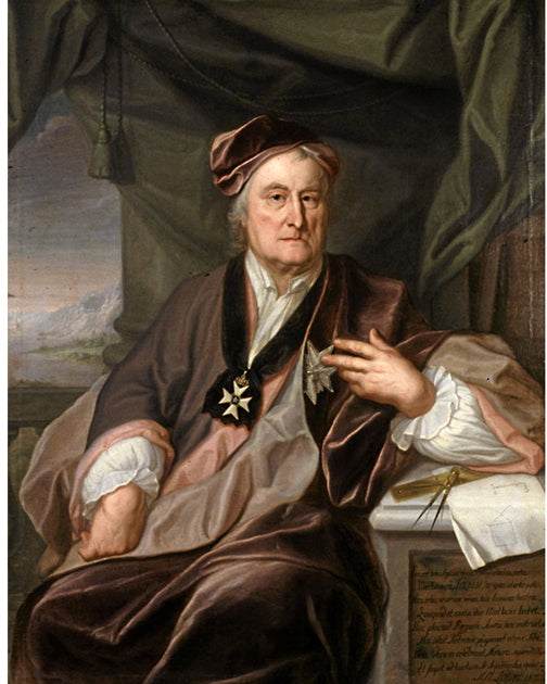 Portrait of Christopher Polhem, vintage artwork by Johan Henrik Scheffel, 12x8" (A4) Poster