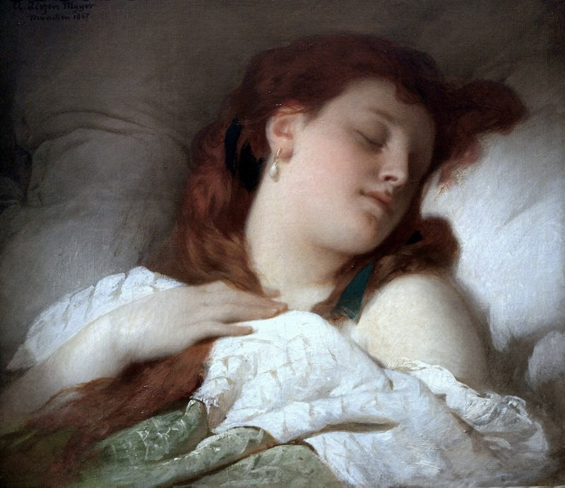 Woman Sleeping, vintage artwork by Sándor Liezen-Mayer, 12x8" (A4) Poster