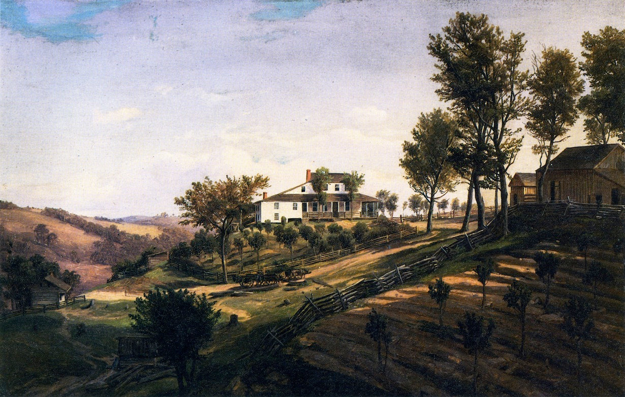 Hubbard Farm of Dana on Chapline Hill, vintage artwork by Herman Lungkwitz, A3 (16x12") Poster Print