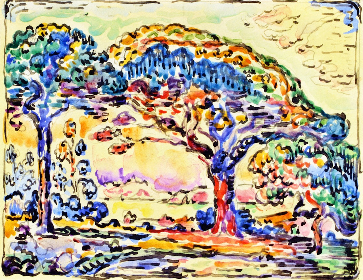 Bay of Saint-Tropez, vintage artwork by Paul Signac, 12x8" (A4) Poster