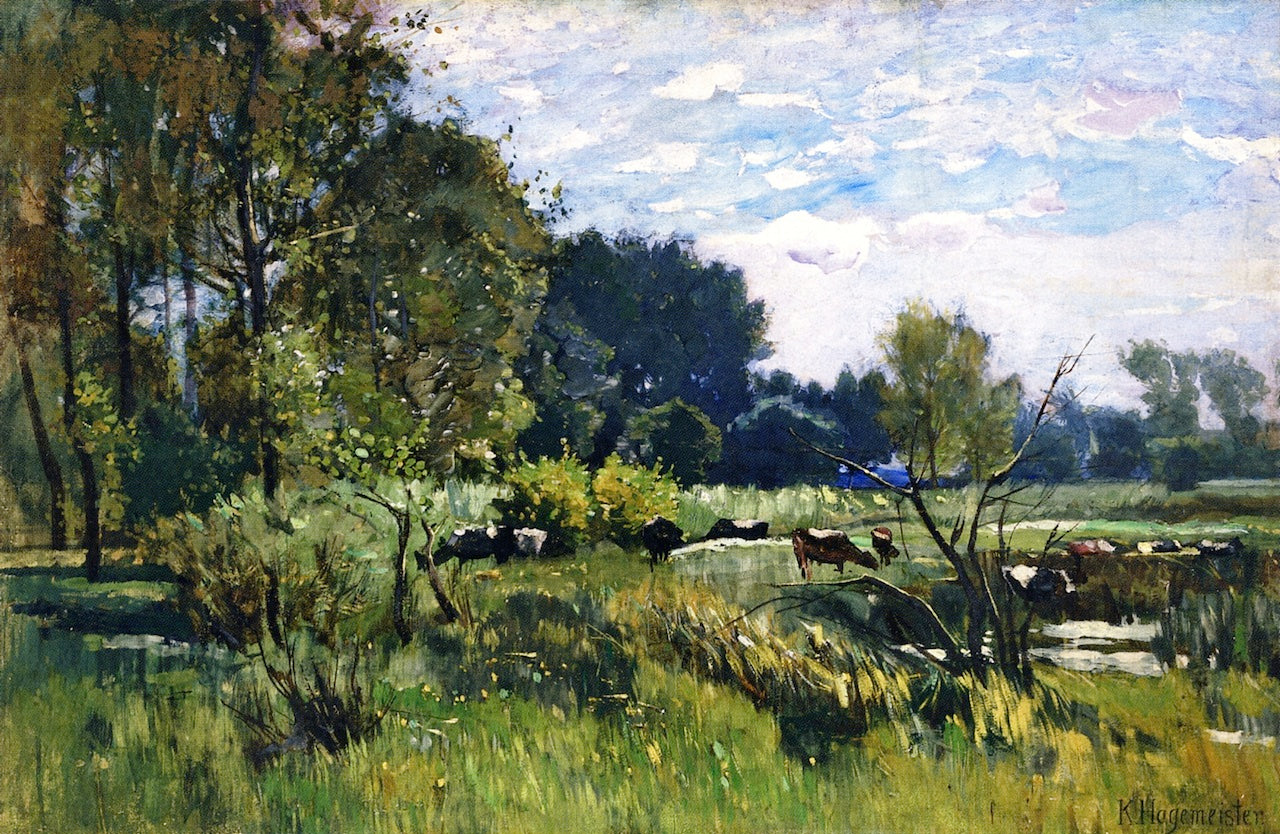 At Havel, vintage artwork by Karl Hagemeister, 12x8" (A4) Poster