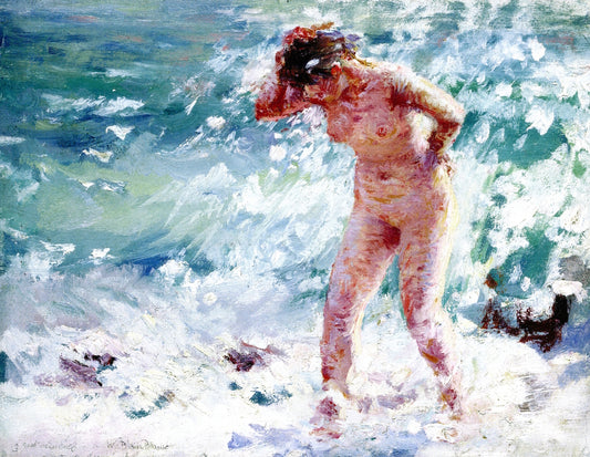 Bathing Woman, Capri, vintage artwork by William Blair Bruce, 12x8" (A4) Poster