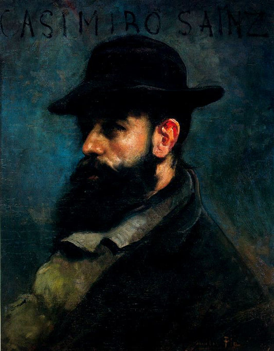 Retrato de Casimiro Sainz, vintage artwork by Cecilio Pla y Gallardo, 12x8" (A4) Poster