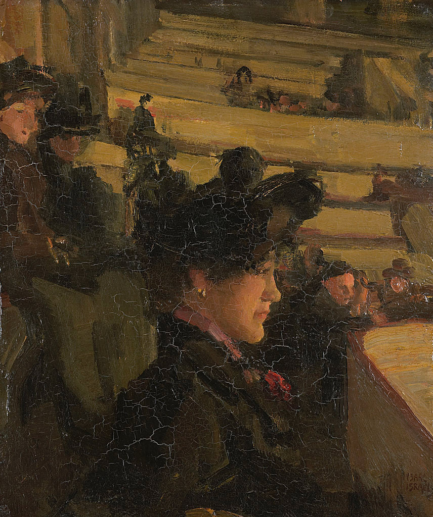 In the Theatre, vintage artwork by Isaac Israels, 12x8" (A4) Poster